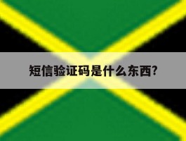 短信验证码是什么东西?