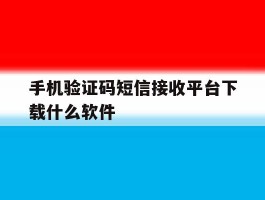 手机验证码短信接收平台下载什么软件