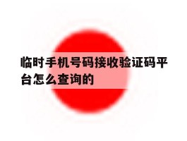 临时手机号码接收验证码平台怎么查询的