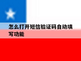 怎么打开短信验证码自动填写功能
