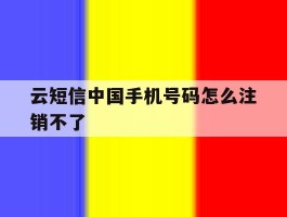 云短信中国手机号码怎么注销不了