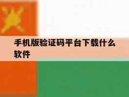 手机版验证码平台下载什么软件