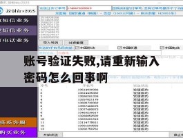 账号验证失败,请重新输入密码怎么回事啊