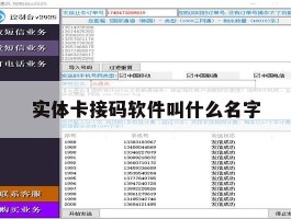 实体卡接码软件叫什么名字