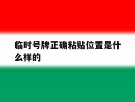 临时号牌正确粘贴位置是什么样的