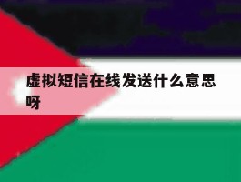 关于虚拟短信在线发送什么意思呀的信息