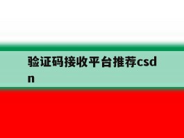 验证码接收平台推荐csdn
