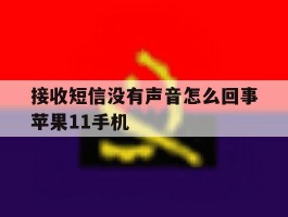 关于接收短信没有声音怎么回事苹果11手机的信息