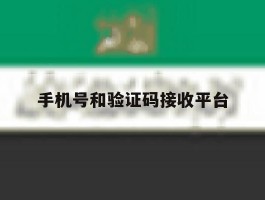 手机号和验证码接收平台