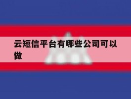 云短信平台有哪些公司可以做