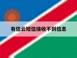 有信云短信接收不到信息