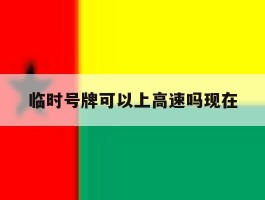 临时号牌可以上高速吗现在