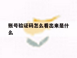 账号验证码怎么看出来是什么