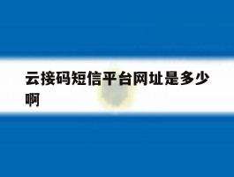 云接码短信平台网址是多少啊