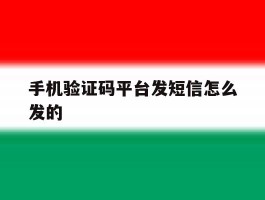 手机验证码平台发短信怎么发的