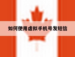 如何使用虚拟手机号发短信