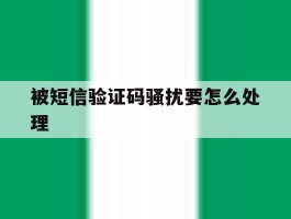 被短信验证码骚扰要怎么处理