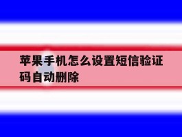 苹果手机怎么设置短信验证码自动删除