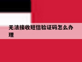 无法接收短信验证码怎么办理