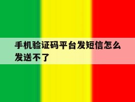 手机验证码平台发短信怎么发送不了