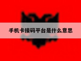手机卡接码平台是什么意思
