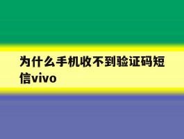 为什么手机收不到验证码短信vivo
