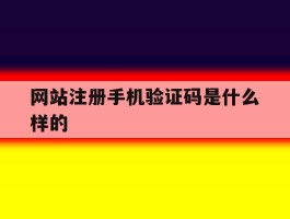 网站注册手机验证码是什么样的