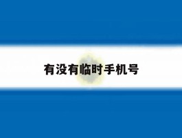有没有临时手机号