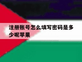 注册账号怎么填写密码是多少呢苹果