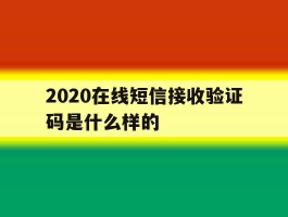 2020在线短信接收验证码是什么样的