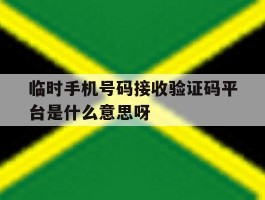 临时手机号码接收验证码平台是什么意思呀的简单介绍