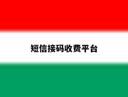 短信接码收费平台