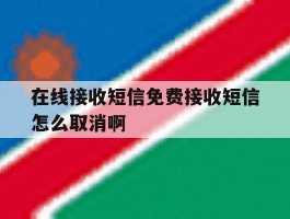 在线接收短信免费接收短信怎么取消啊