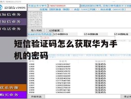 短信验证码怎么获取华为手机的密码