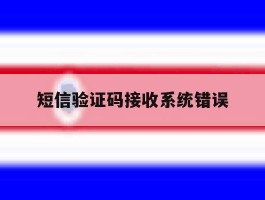 短信验证码接收系统错误