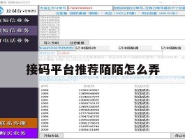接码平台推荐陌陌怎么弄
