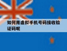 如何用虚拟手机号码接收验证码呢