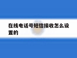 在线电话号短信接收怎么设置的