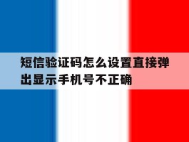 包含短信验证码怎么设置直接弹出显示手机号不正确的词条