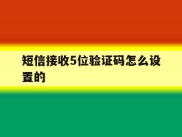 短信接收5位验证码怎么设置的