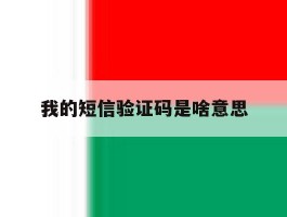 我的短信验证码是啥意思