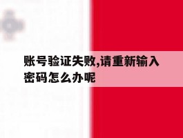 账号验证失败,请重新输入密码怎么办呢