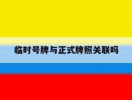 临时号牌与正式牌照关联吗