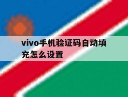 vivo手机验证码自动填充怎么设置