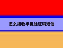 怎么接收手机验证码短信