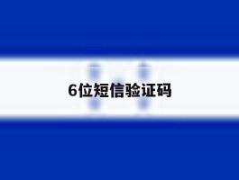 6位短信验证码