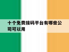 十个免费接码平台有哪些公司可以用