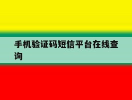 手机验证码短信平台在线查询