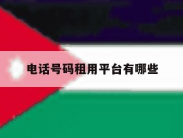 电话号码租用平台有哪些