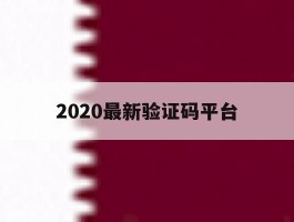 2020最新验证码平台